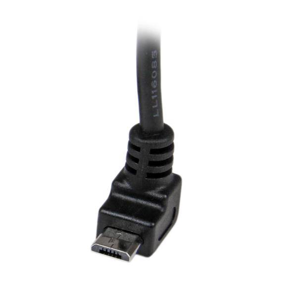 Rca Informatique - image du produit : CABLE MICRO USB 1 M - A VERS MICRO B COUDE 90 DEGRE HAUT