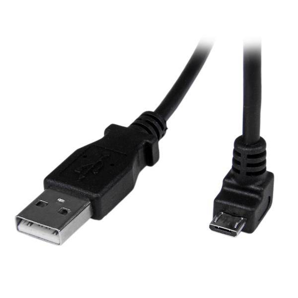 Rca Informatique - Image du produit : CABLE MICRO USB 2 M - A VERS MICRO B COUDE 90 DEGRE BAS