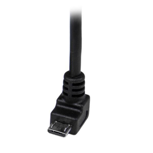 Rca Informatique - image du produit : CABLE MICRO USB 2 M - A VERS MICRO B COUDE 90 DEGRE BAS