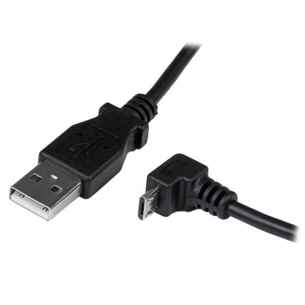 Rca Informatique - image du produit : CABLE MICRO USB 2 M - A VERS MICRO B COUDE 90 DEGRE BAS