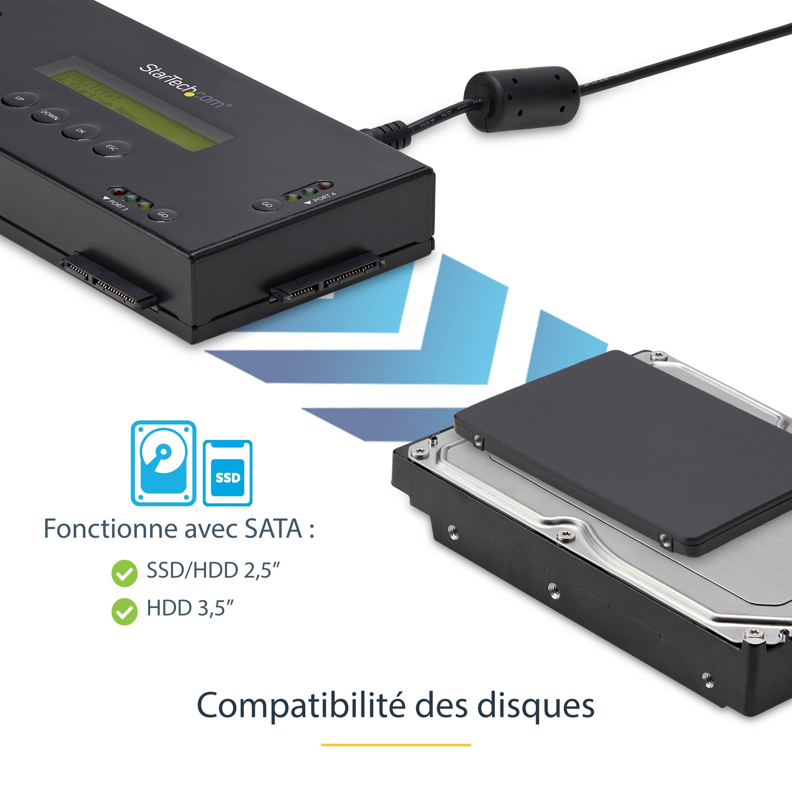 Rca Informatique - image du produit : HARD DRIVE ERASER FOR 63.5 OR 88.9 MM. SATA DRIVES - 4-BAY