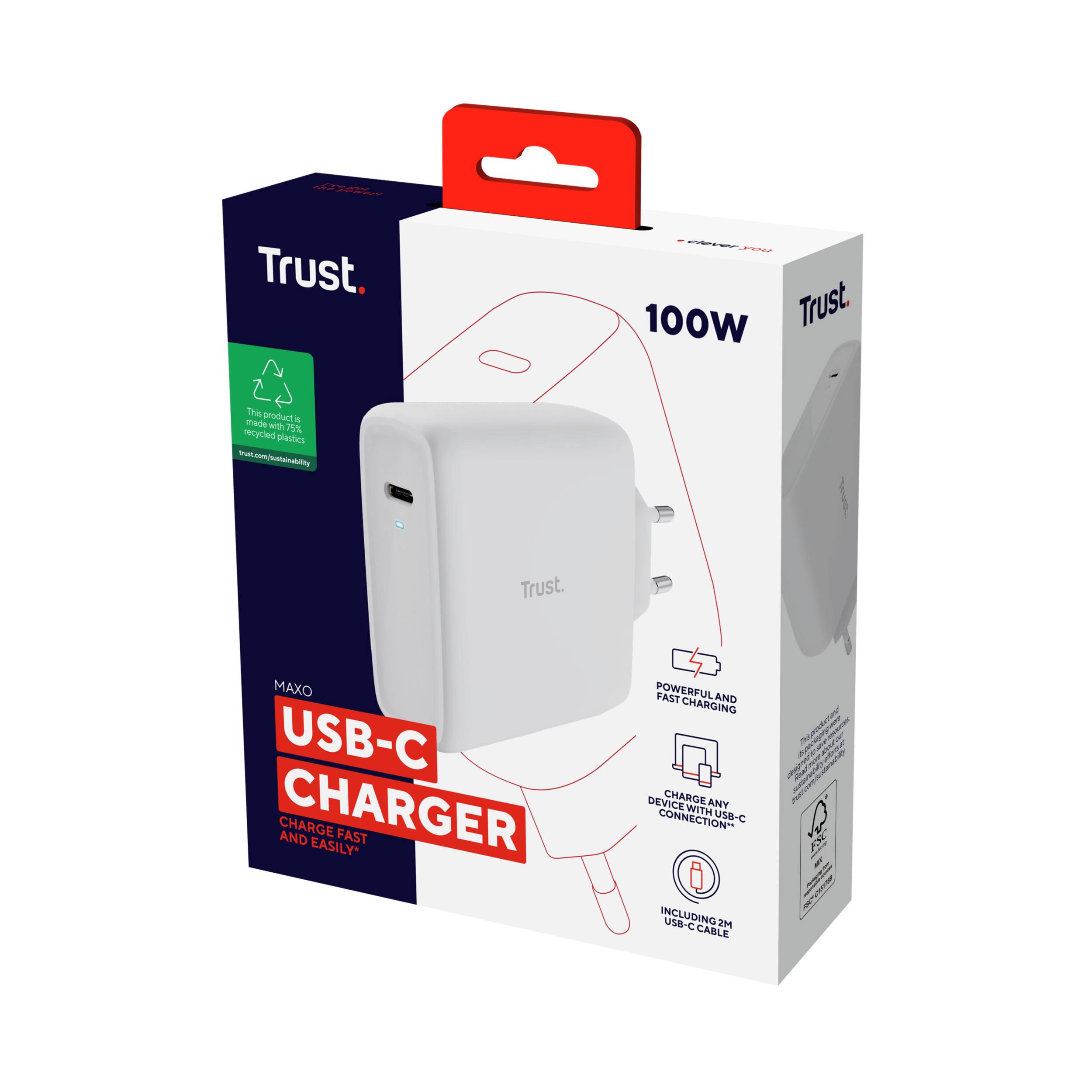 Rca Informatique - image du produit : MAXO 100W USB-C CHARGER WHT