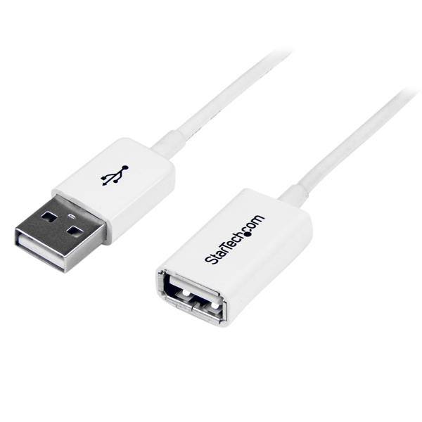Rca Informatique - Image du produit : CABLE RALLONGE USB 1M - CABLE USB 2.0 A- MALE FEMELLE - BLANC