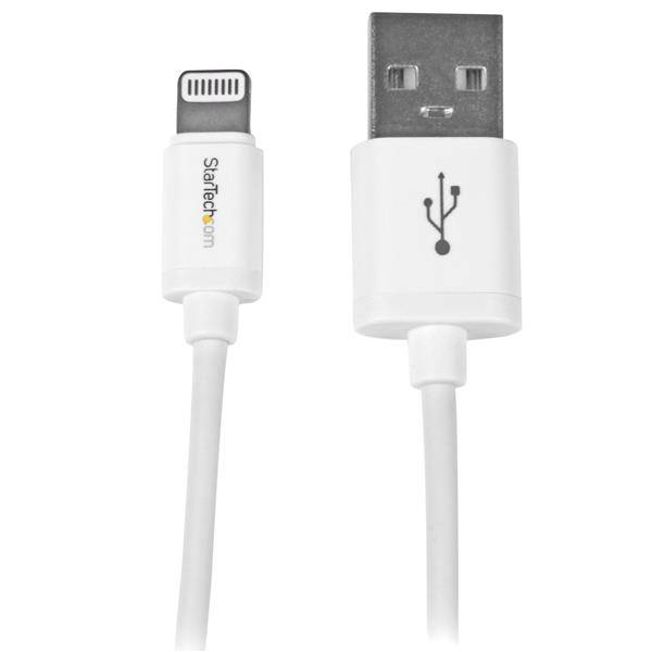 Rca Informatique - image du produit : 1M WHITE APPLE 8-PIN LIGHTNING TO USB CABLE IPHONE IPOD IPAD