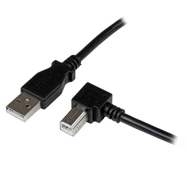 Rca Informatique - Image du produit : CABLE IMPRIMANTE USB 2.0 A VERS USB B COUDE A DROITE M/M 1 M