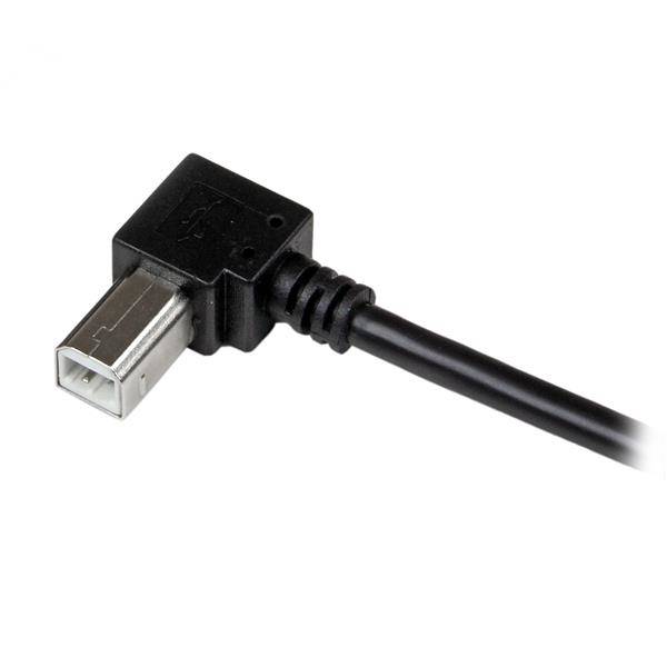 Rca Informatique - image du produit : CABLE IMPRIMANTE USB 2.0 A VERS USB B COUDE A DROITE M/M 1 M