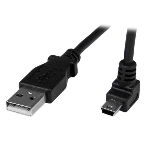 Rca Informatique - image du produit : 1M ANGLED MINI USB CABLE - USB TO UP ANGLE MINI USB CABLE