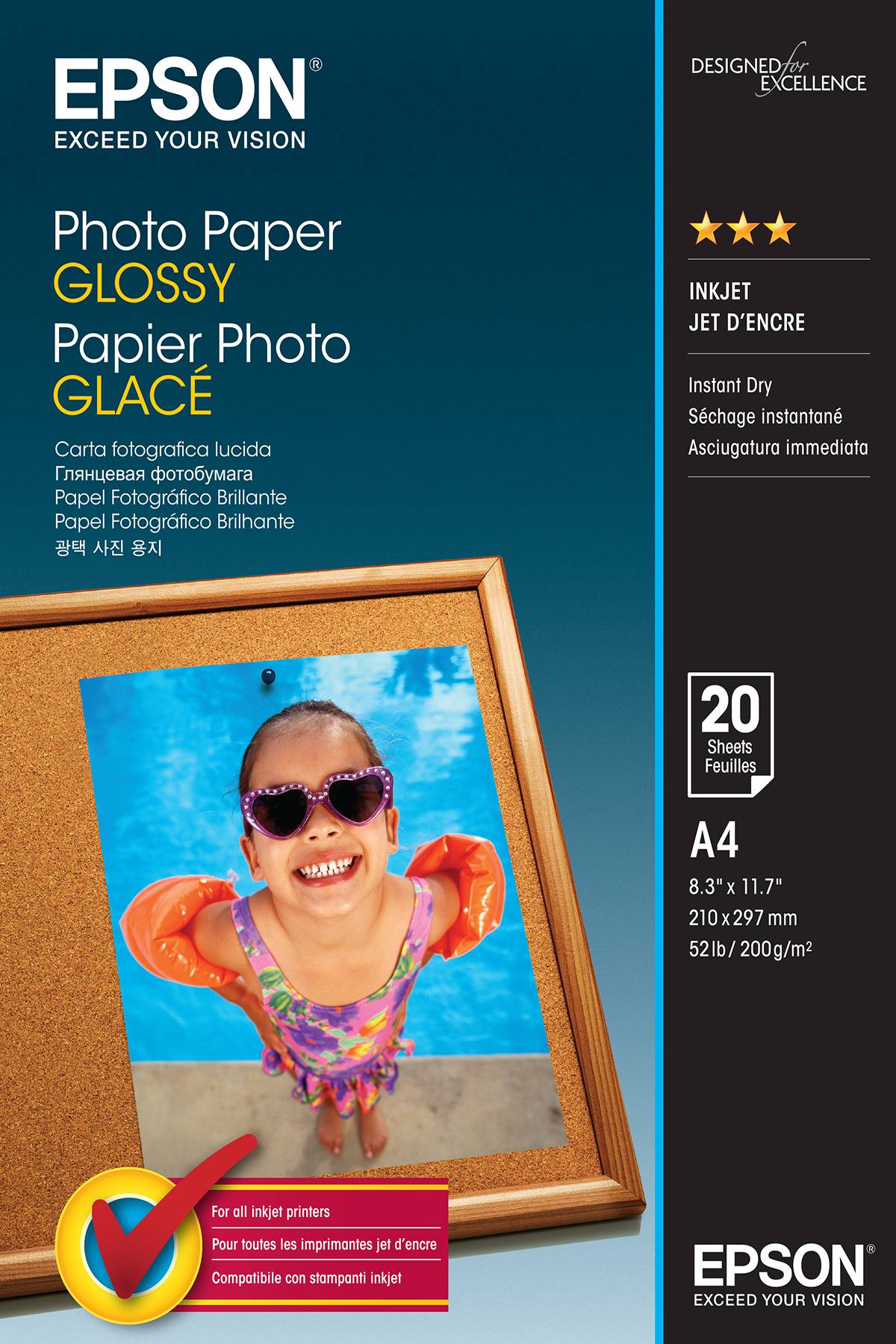 Rca Informatique - Image du produit : PHOTO PAPER GLOSSY A4 20 SHEET