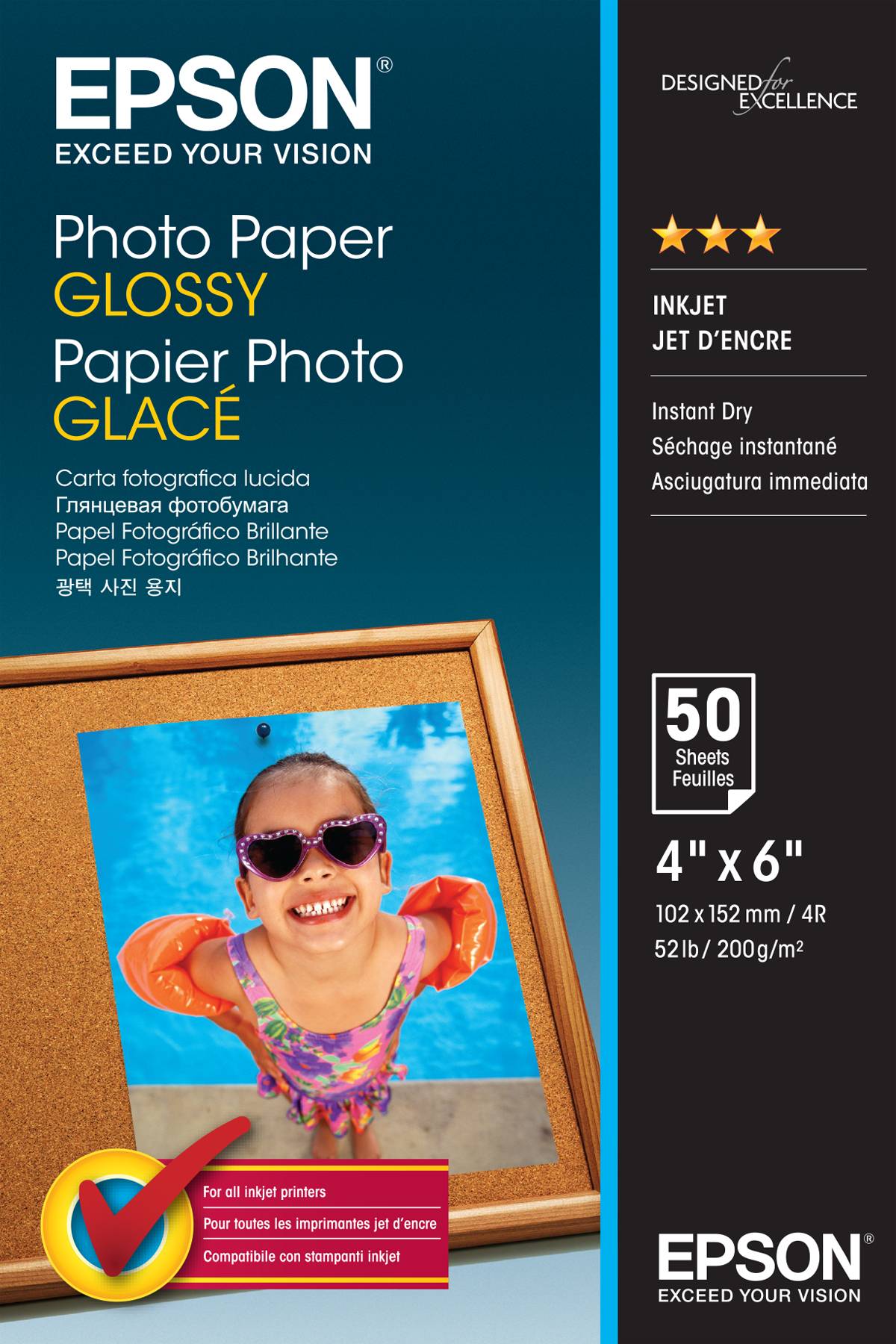 Rca Informatique - Image du produit : PHOTO PAPER GLOSSY 10X15CM 50 SHEET