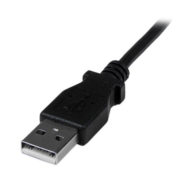 Rca Informatique - image du produit : CABLE MINI USB 2 M - A VERS MINI B COUDE 90 DEGRE BAS