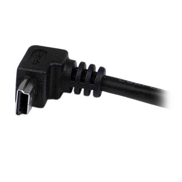Rca Informatique - image du produit : CABLE MINI USB 2 M - A VERS MINI B COUDE 90 DEGRE BAS