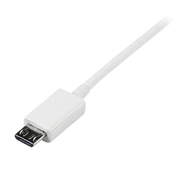 Rca Informatique - image du produit : 1M USB A TO MICRO B CABLE - CHARGING DATA CABLE - WHITE