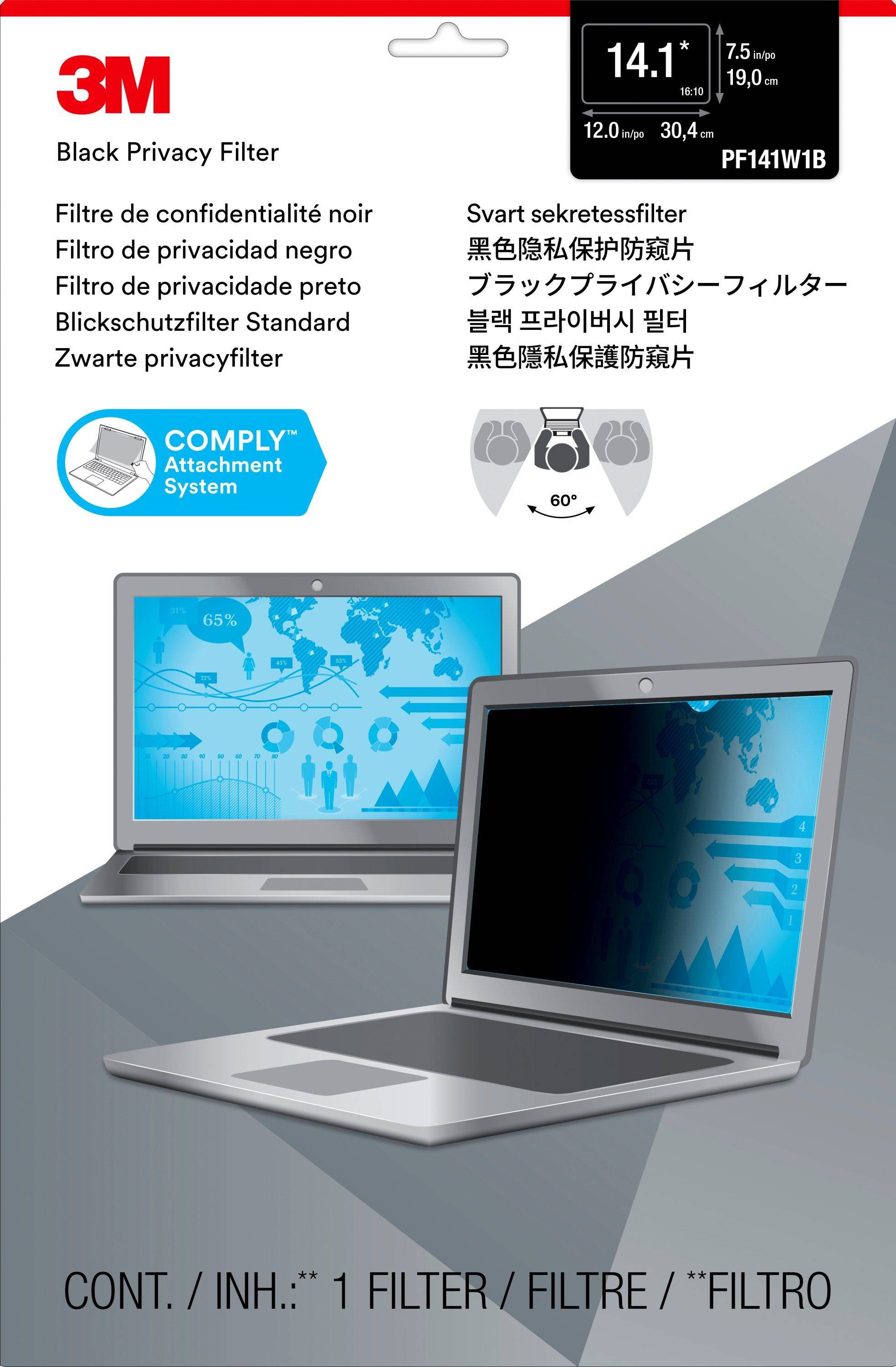 Rca Informatique - image du produit : PRIVACY FILTER FOR 14.1 LAPTOP COMPLY FLIP ATTACH 16:10