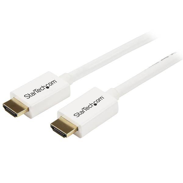 Rca Informatique - Image du produit : CABLE HDMI HAUTE VITESSE CL3 MALE VERS MALE BLANC 2M DANS MUR