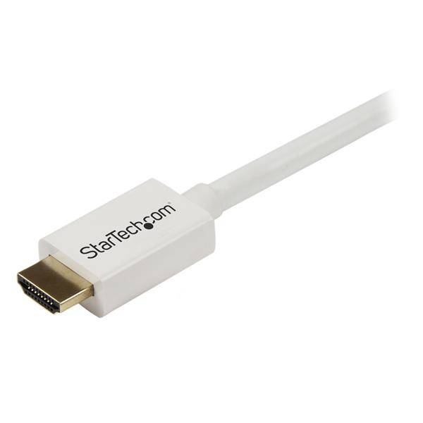 Rca Informatique - image du produit : CABLE HDMI HAUTE VITESSE CL3 MALE VERS MALE BLANC 2M DANS MUR