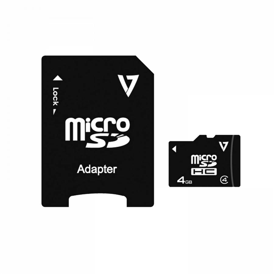 Rca Informatique - image du produit : CARTE MICRO SD 4GB CL4 MEM INCLUS ADAPTATEUR SD