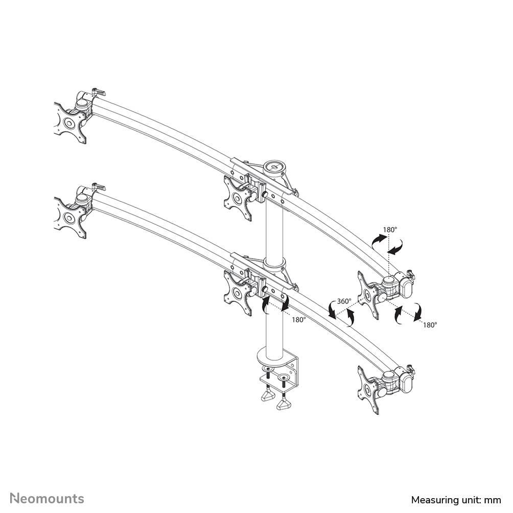 Rca Informatique - image du produit : DESK MOUNT FOR 6SCREENS 19-27IN FLATSCREEN DESK MOUNT CLAMP