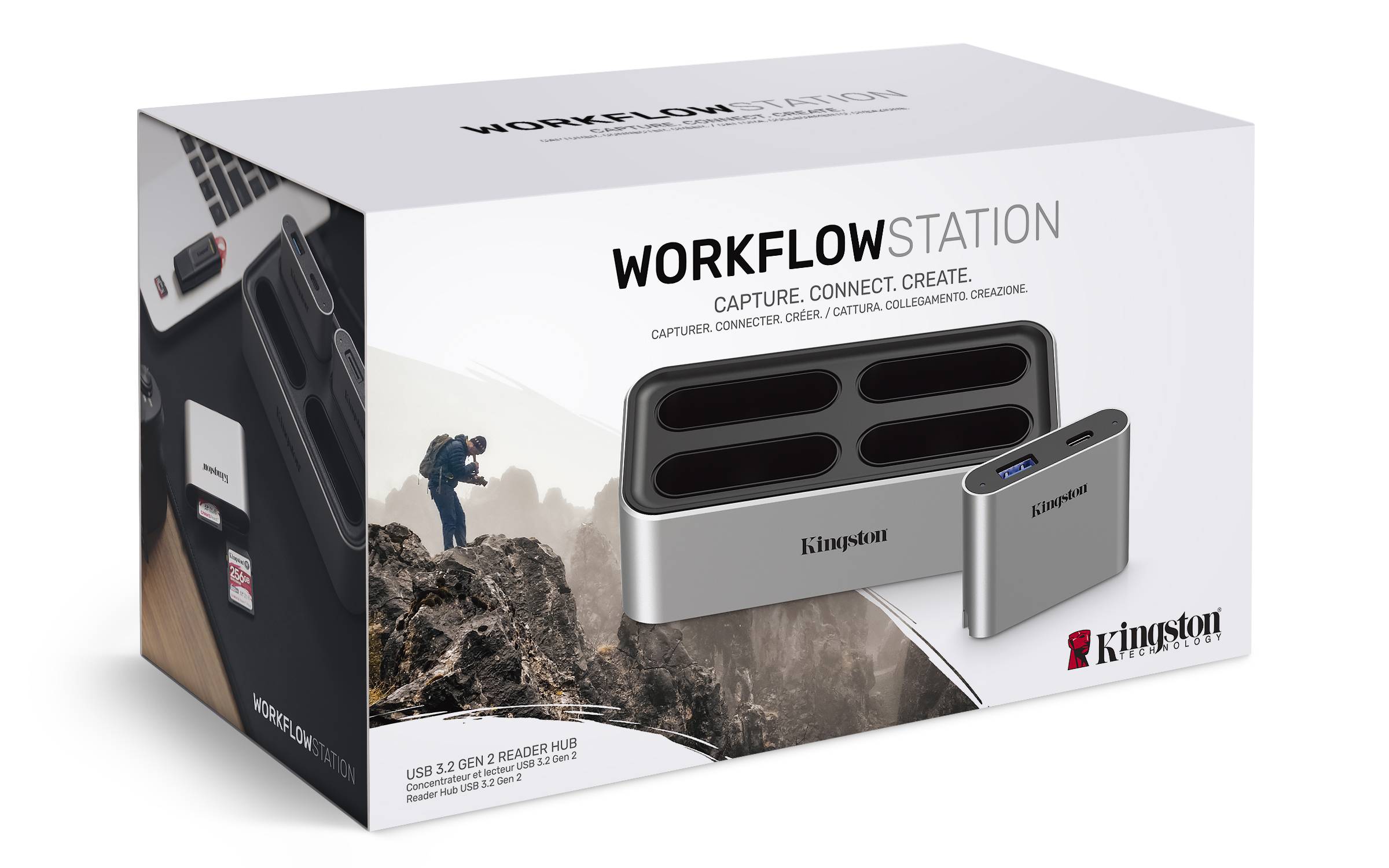 Rca Informatique - image du produit : WORKFLOW STATION DOCK DUALSLOT USB-C 3.2 GEN2 UHS-II SD CARDR