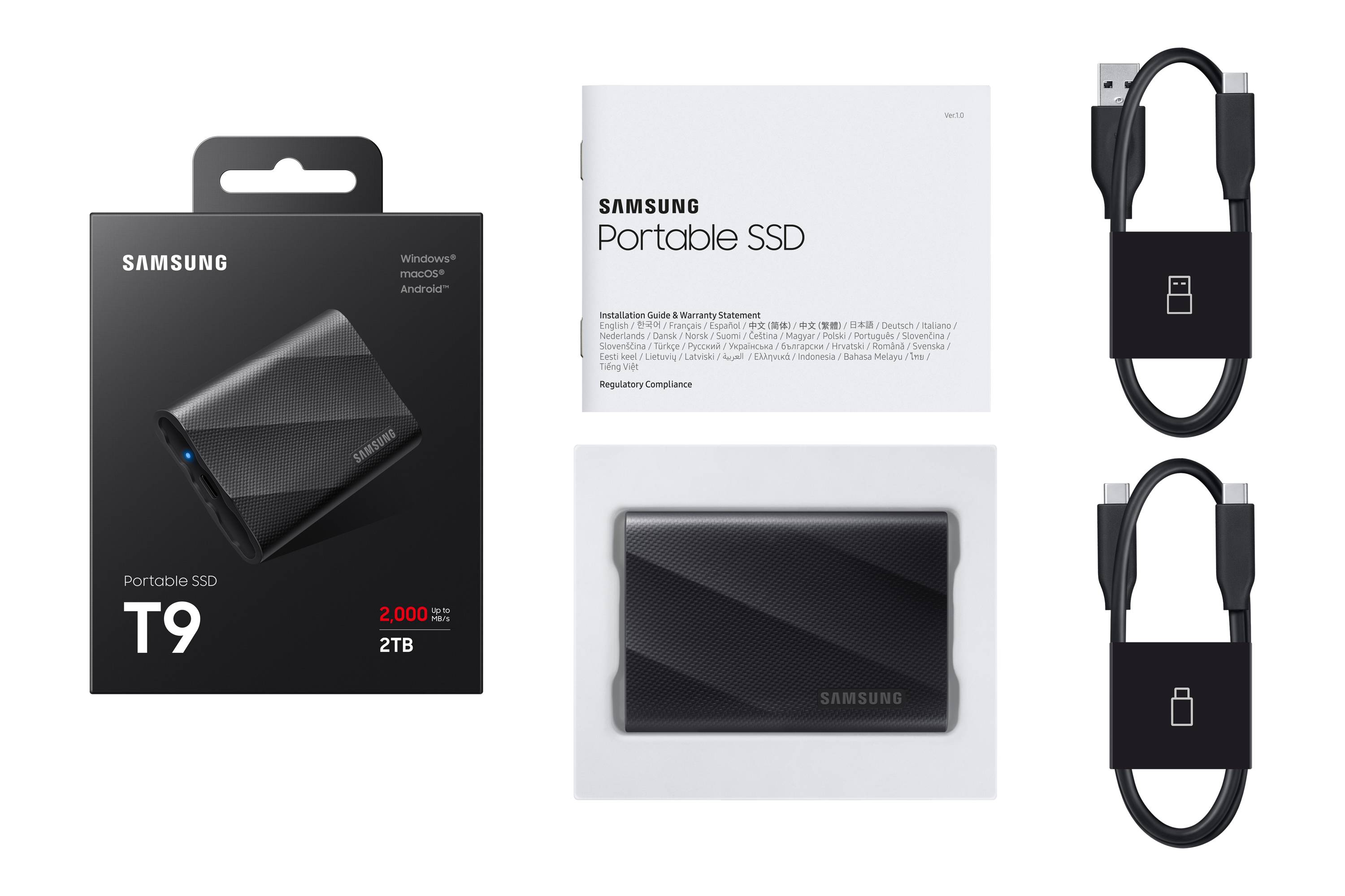 Rca Informatique - image du produit : T9 2TB USB 3.2 GEN 2X2 UP TO 2.000MB/S EXTERNAL SOLID STATE D