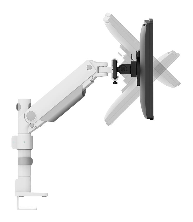 Rca Informatique - image du produit : NEXT ONE SL DESK MOUNT DOUBLE DISPLAY SLIDING VESA WHITE