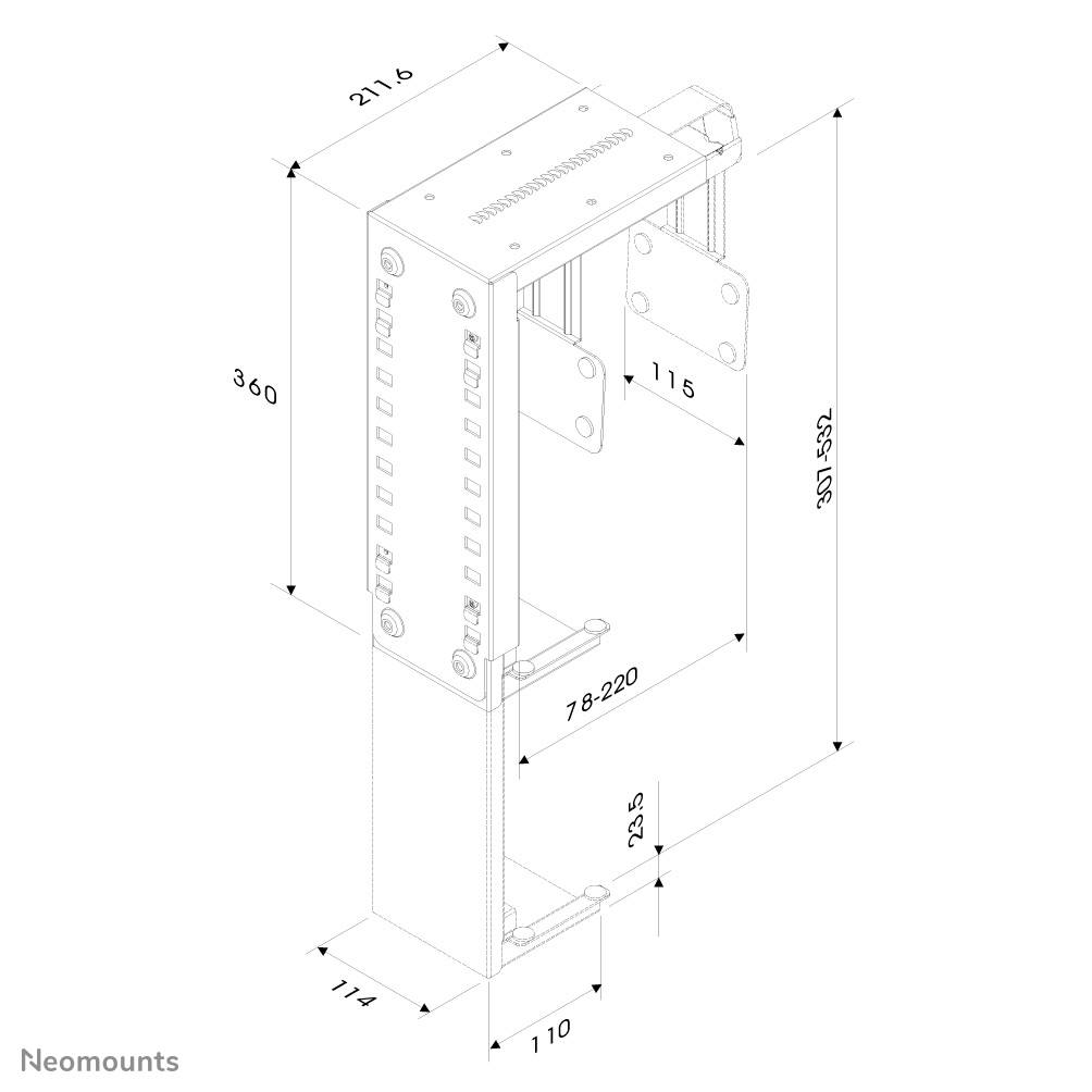 Rca Informatique - image du produit : CPU/PC HOLDER.PC H:30-53.W:8-22 BLACK