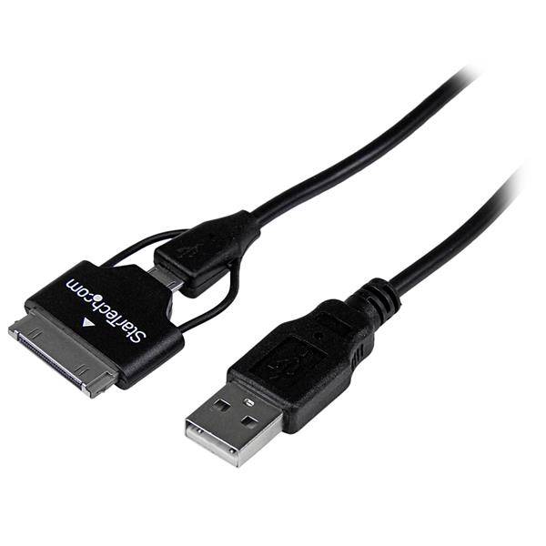 Rca Informatique - Image du produit : CABLE USB VERS MICRO USB ET SAMSUNG GALAXY 30 PIN M/M 65 CM