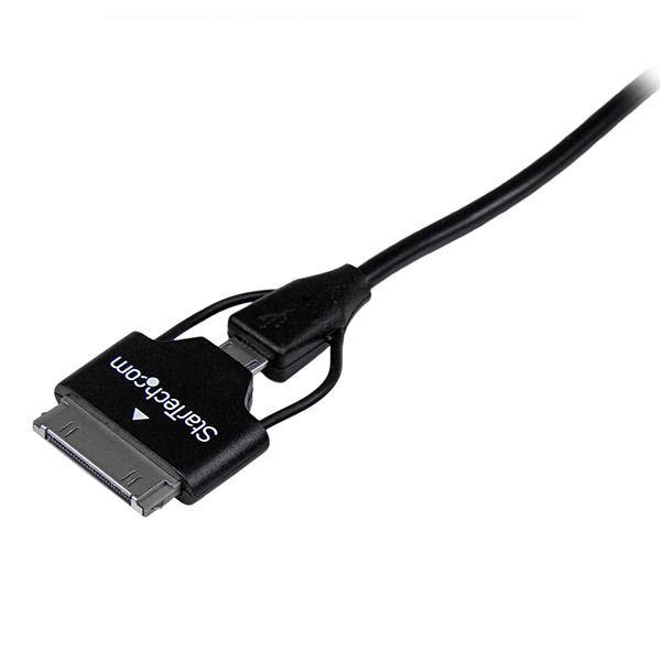 Rca Informatique - image du produit : CABLE USB VERS MICRO USB ET SAMSUNG GALAXY 30 PIN M/M 65 CM