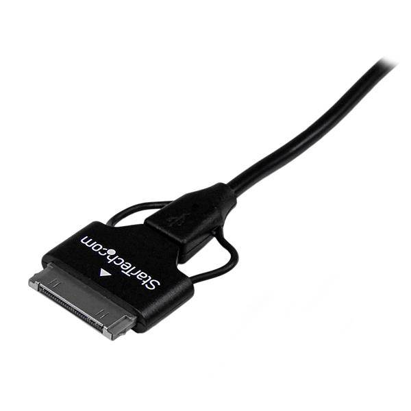 Rca Informatique - image du produit : CABLE USB VERS MICRO USB ET SAMSUNG GALAXY 30 PIN M/M 65 CM