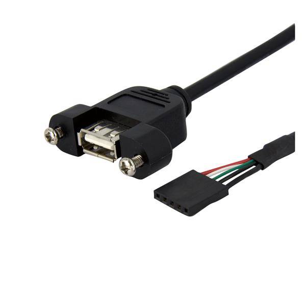 Rca Informatique - image du produit : 91CM USBA TO HEADER PANEL MOUNT ADAPTER CABLE - USB A PORT