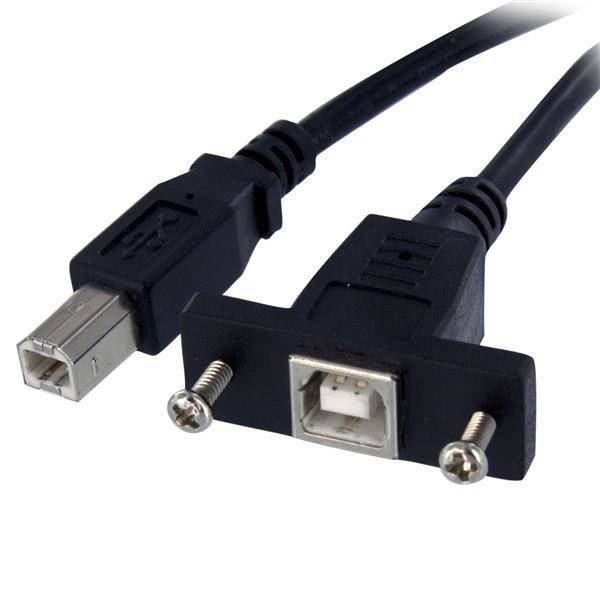 Rca Informatique - Image du produit : PANEL MOUNT USB EXTENSION CABLE FEMALE TO MALE USB B PORT 91 CM