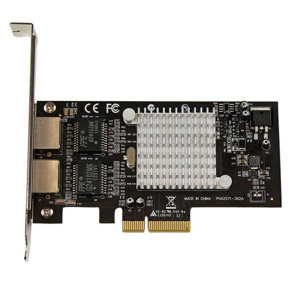 Rca Informatique - image du produit : CARTE RESEAU PCIE 2 PORTS RJ45 ADAPTATEUR NIC GIGABIT ETHERNET