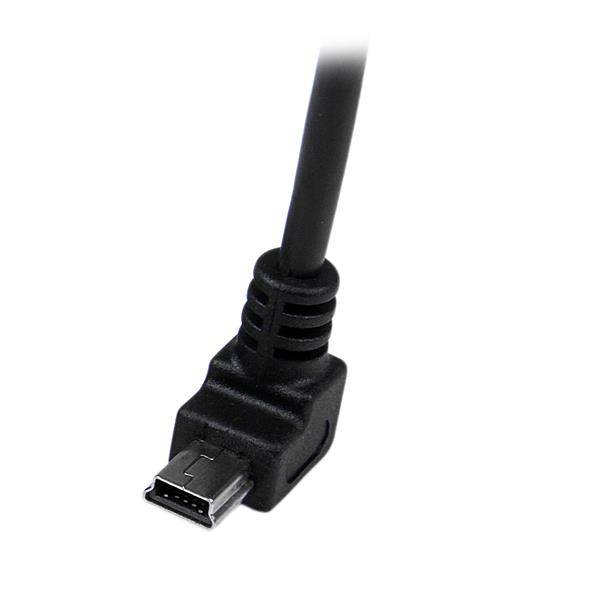 Rca Informatique - image du produit : CABLE MINI USB 2 M - A VERS MINI B COUDE 90 DEGRE BAS