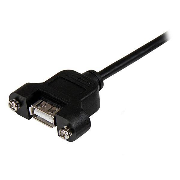 Rca Informatique - image du produit : CABLE USB MONTAGE SUR PANNEAU A FEMELLE VERS A MALE - 91 CM
