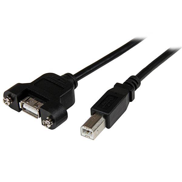 Rca Informatique - Image du produit : CABLE USB MONTAGE SUR PANNEAU A FEMELLE VERS B MALE - 91 CM