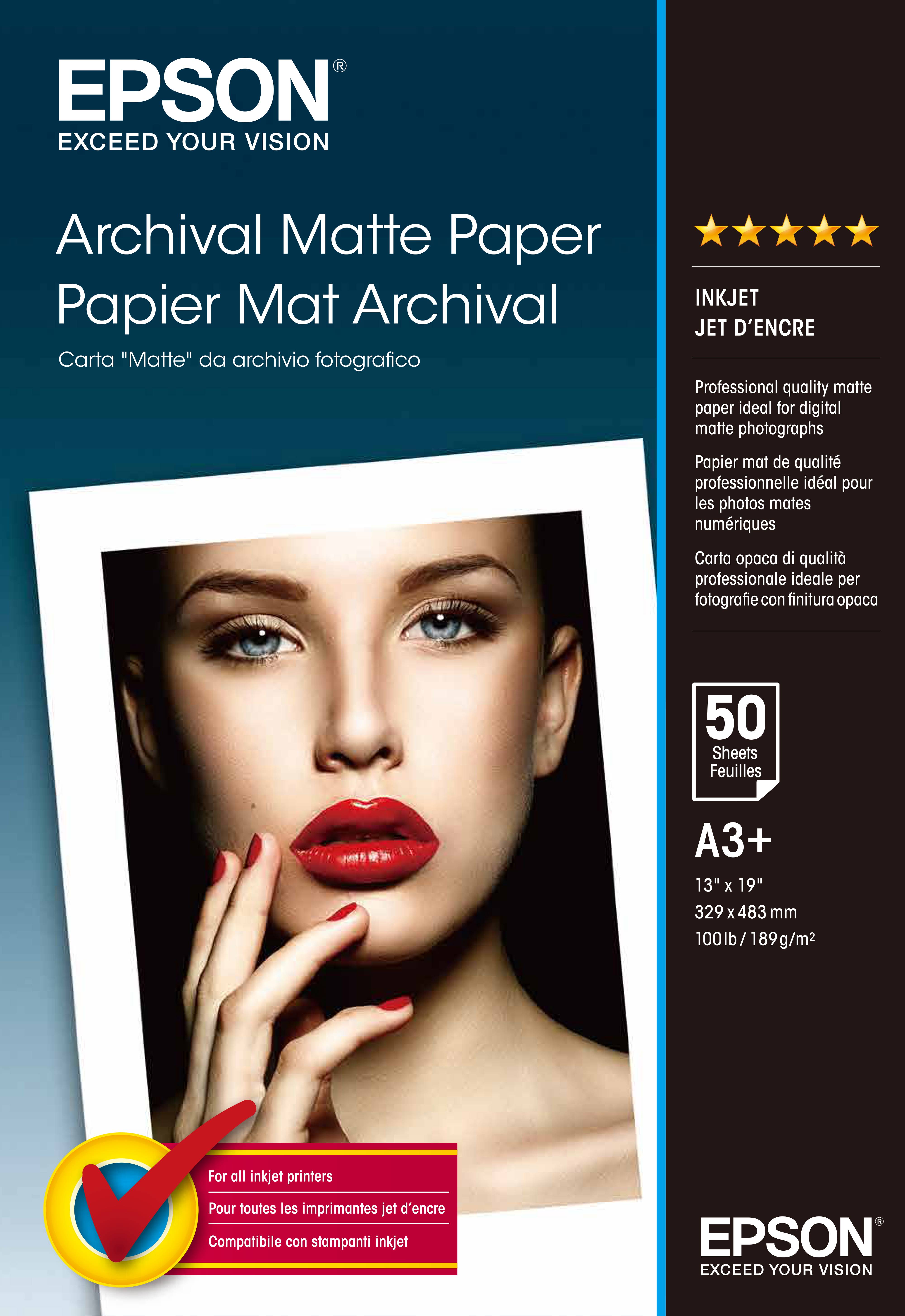 Rca Informatique - Image du produit : PAPIER MAT ARCHIVAL A3+ 192G/M 50F