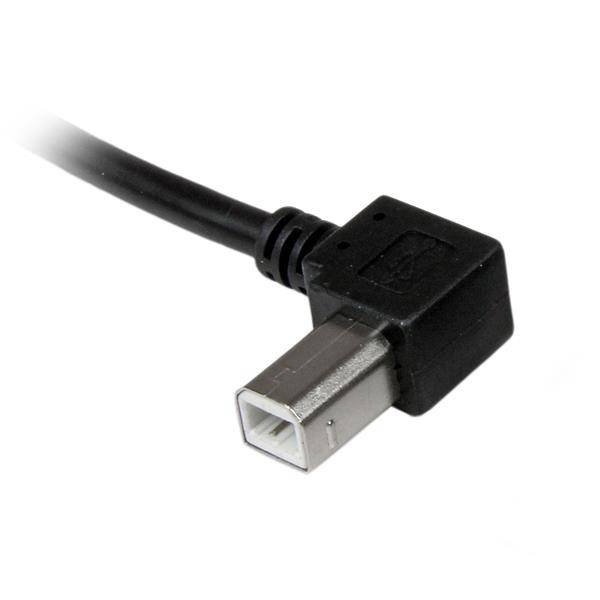 Rca Informatique - image du produit : CABLE IMPRIMANTE USB 2.0 A VERS USB B COUDE A GAUCHE M/M 2 M