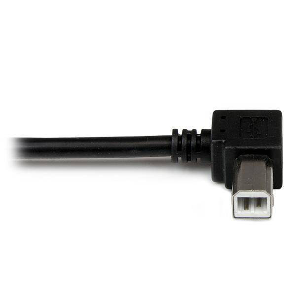Rca Informatique - image du produit : CABLE IMPRIMANTE USB 2.0 A VERS USB B COUDE A GAUCHE M/M 2 M