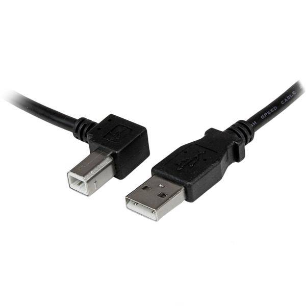 Rca Informatique - Image du produit : CABLE IMPRIMANTE USB 2.0 A VERS USB B COUDE A GAUCHE M/M 3 M