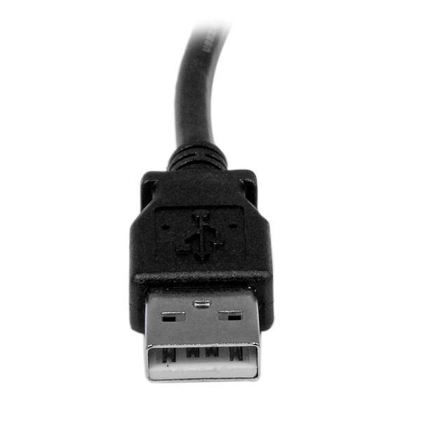 Rca Informatique - image du produit : CABLE IMPRIMANTE USB 2.0 A VERS USB B COUDE A GAUCHE M/M 3 M