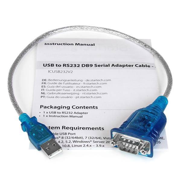 Rca Informatique - image du produit : CABLE ADAPTATEUR USB VERS SERIE DB9 RS232 - MALE VERS MALE