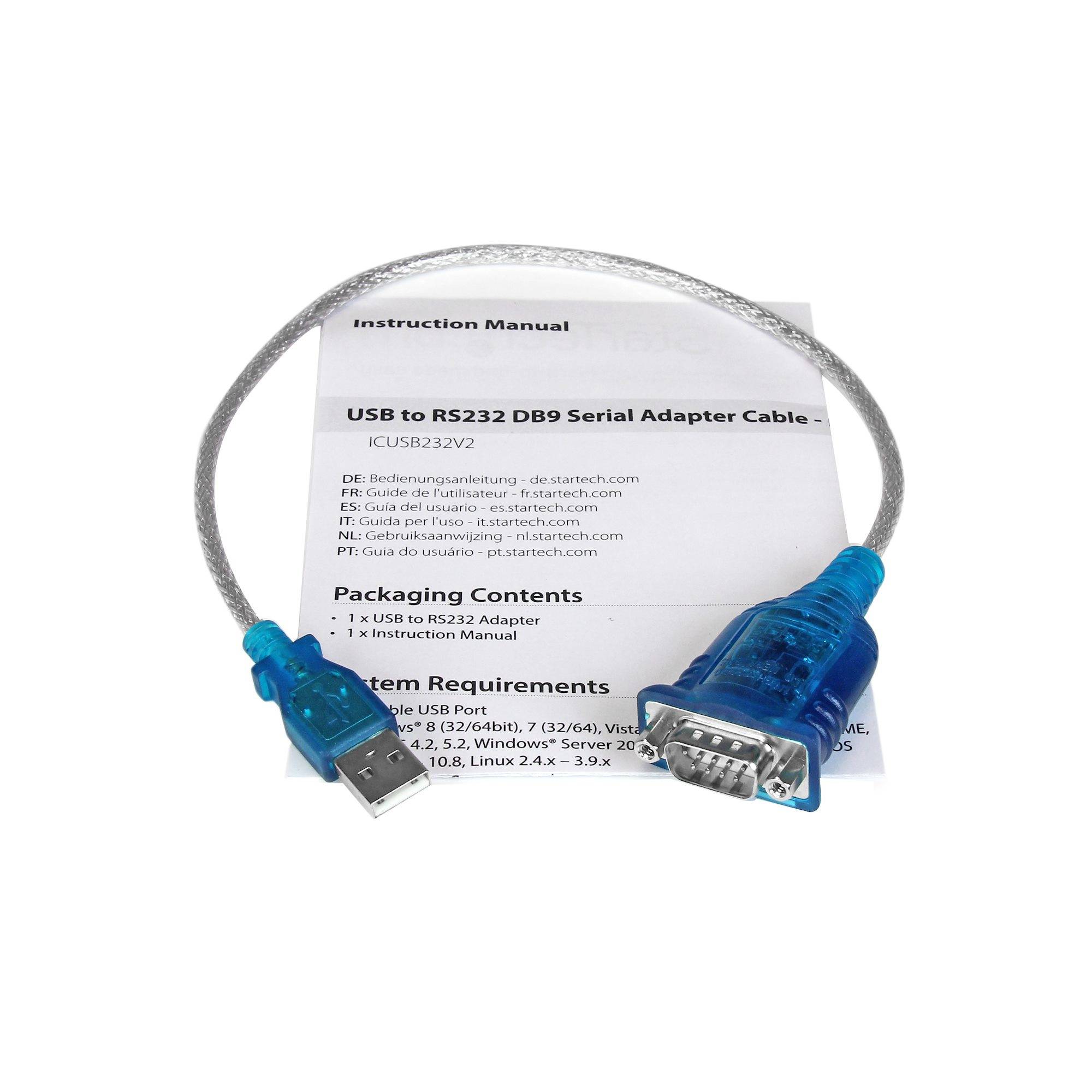 Rca Informatique - image du produit : CABLE ADAPTATEUR USB VERS SERIE DB9 RS232 - MALE VERS MALE