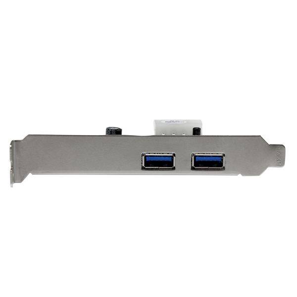 Rca Informatique - image du produit : CARTE CONTROLEUR PCIE VERS 2 PORTS USB 3.0 - UASP / ALIM LP4
