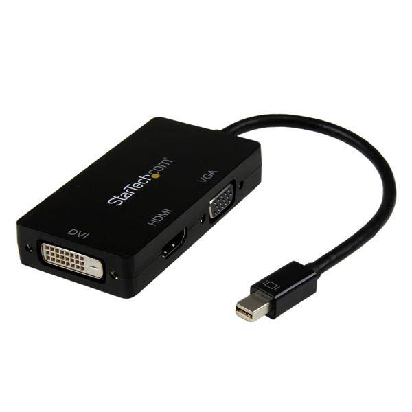 Rca Informatique - image du produit : ADAPTATEUR MINI DP VERS VGA / VERS DVI-D ACTIF 91 CM - NOIR