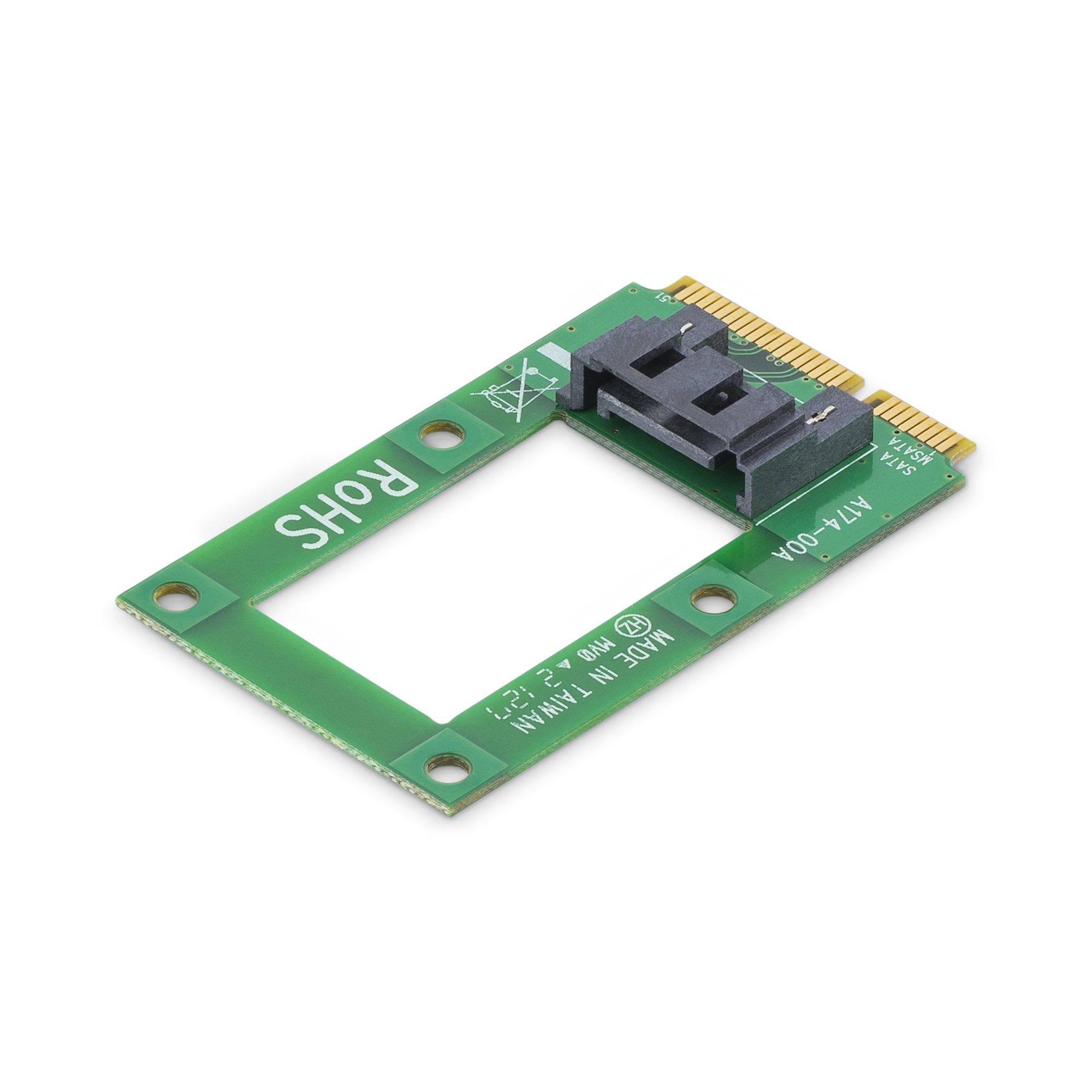 Rca Informatique - image du produit : CARTE ADAPTATEUR MINI SATA VERS DD / SSD SATA 25 OU 35