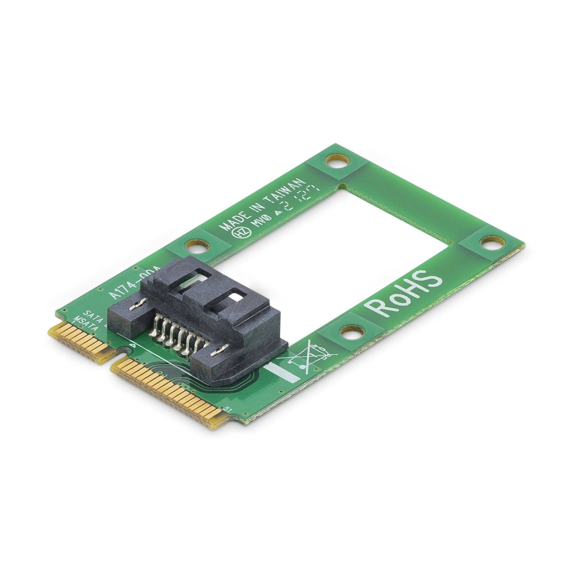 Rca Informatique - image du produit : CARTE ADAPTATEUR MINI SATA VERS DD / SSD SATA 25 OU 35