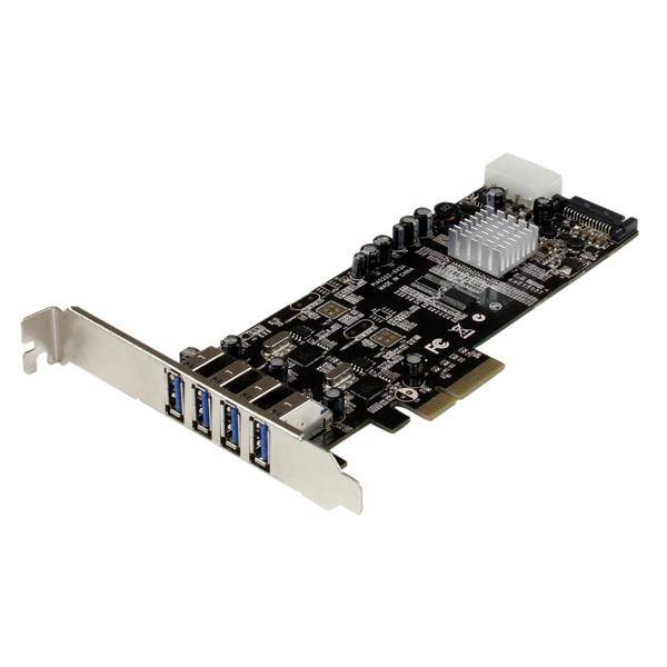 Rca Informatique - Image du produit : CARTE CONTROLEUR DOUBLE BUS PCIE VERS 4 PORTS USB 3.0 - UASP