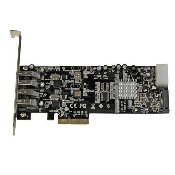 Rca Informatique - image du produit : CARTE CONTROLEUR DOUBLE BUS PCIE VERS 4 PORTS USB 3.0 - UASP
