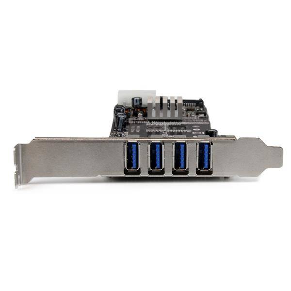 Rca Informatique - image du produit : CARTE CONTROLEUR DOUBLE BUS PCIE VERS 4 PORTS USB 3.0 - UASP