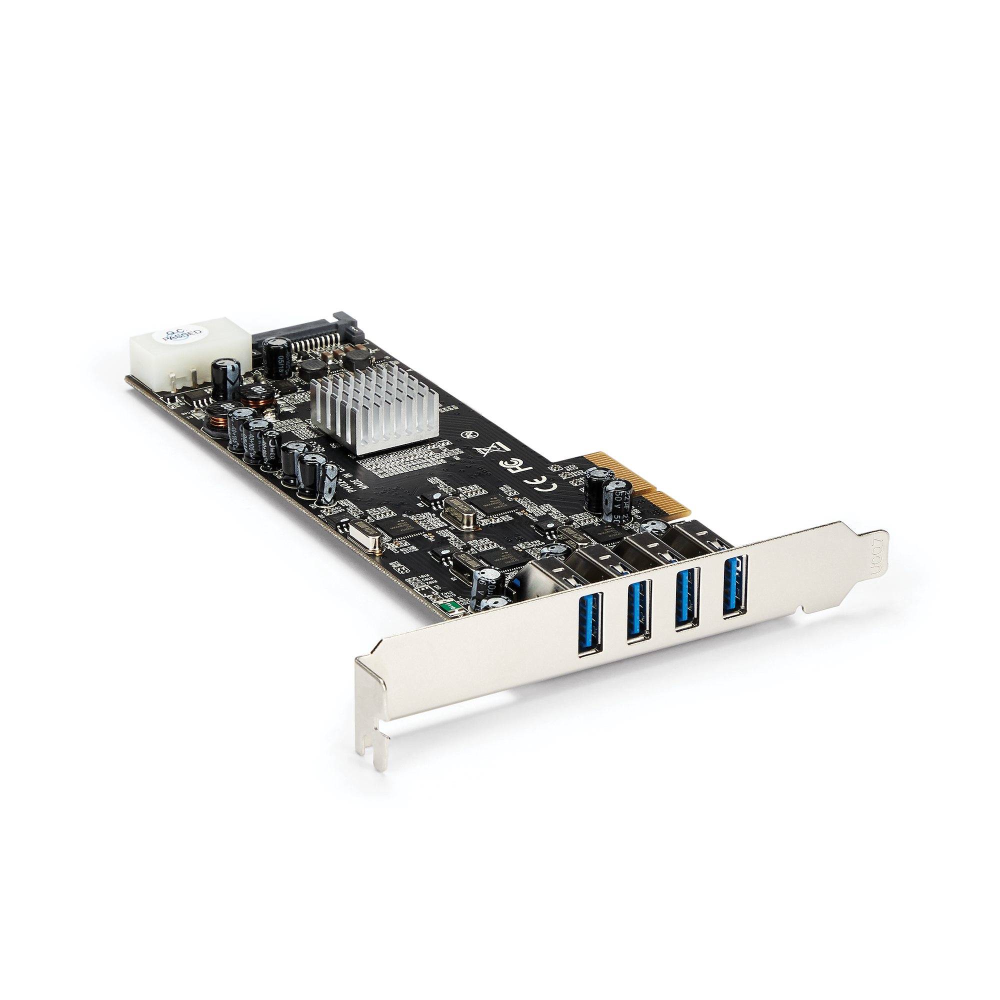 Rca Informatique - Image du produit : CARTE CONTROLEUR QUADRUPLE BUS PCIE VERS 4 PORTS USB 3.0 - UASP