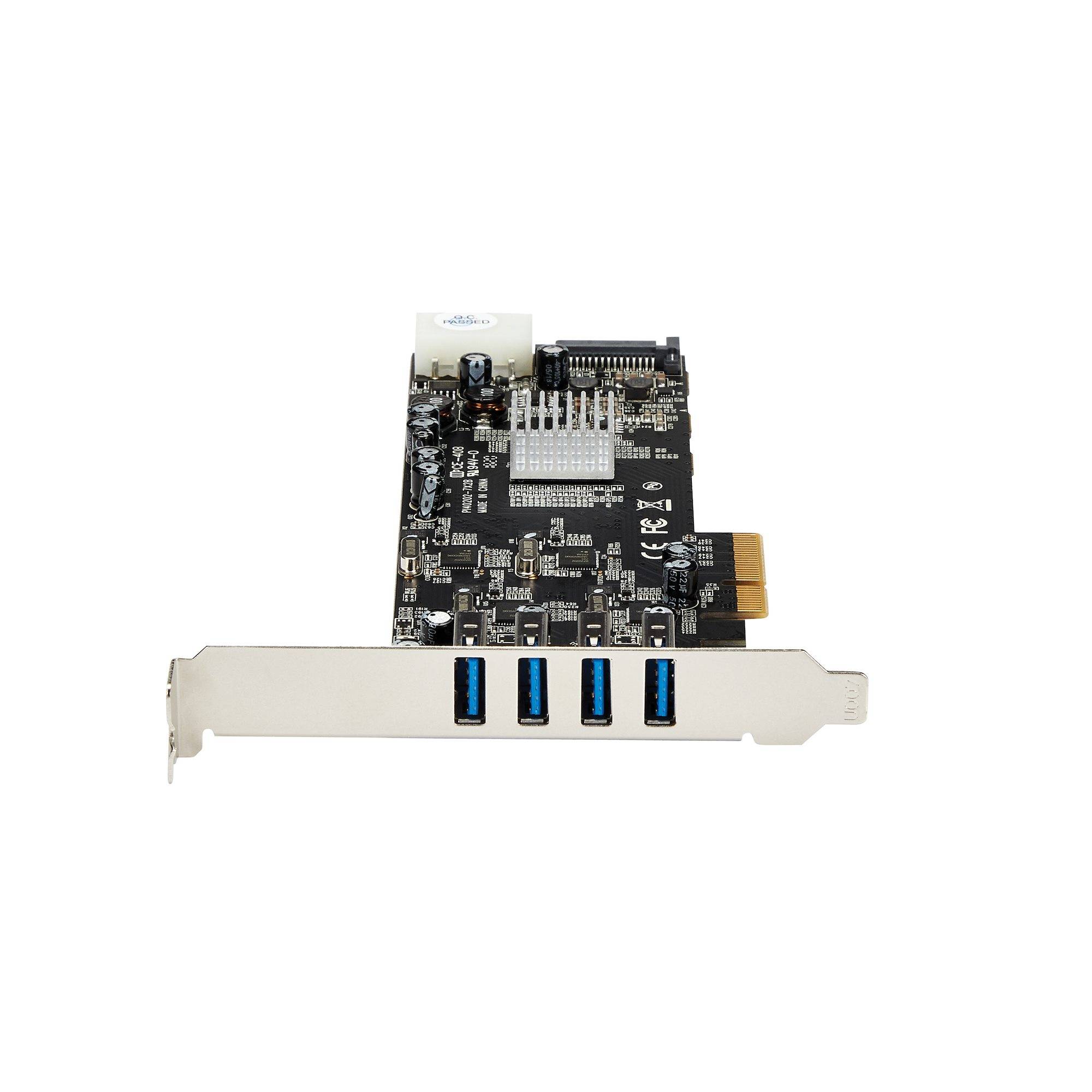 Rca Informatique - image du produit : CARTE CONTROLEUR QUADRUPLE BUS PCIE VERS 4 PORTS USB 3.0 - UASP